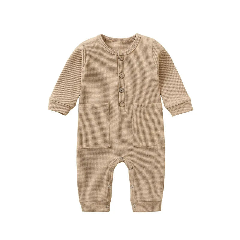 Pyjama Bébé Coton Unisexe – Combinaison Longue Manches Boutonnées