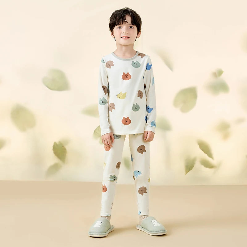 Pyjama Enfant Unisexe – Ensemble Coton Extensible Motif Cartoon