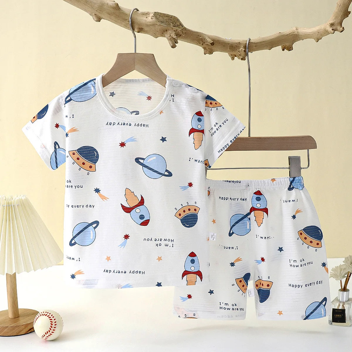 Pyjama Enfant Coton Cartoon – Ensemble 2 Pièces Léger