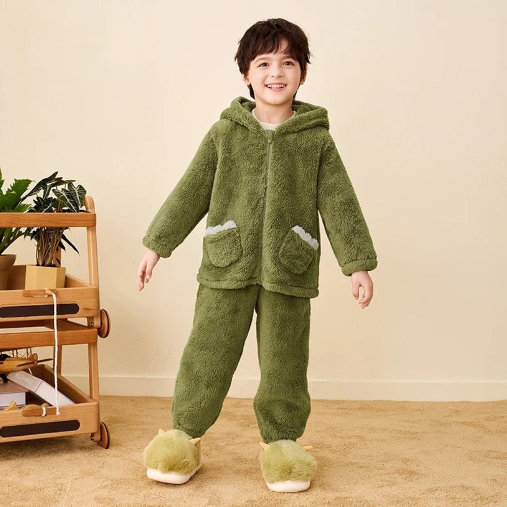 Pyjama Enfant Coton Confortable – Ensemble Chaud Hiver