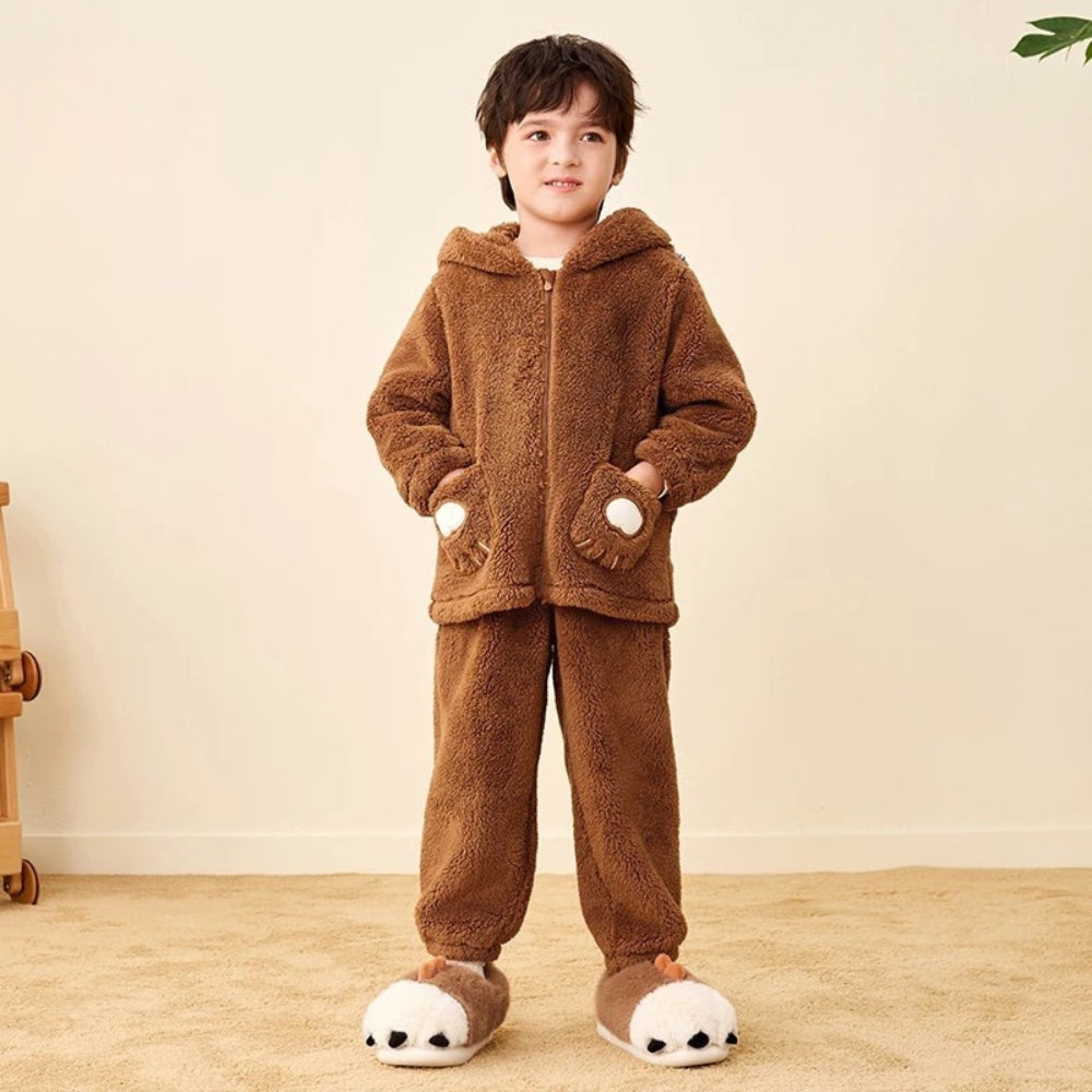 Pyjama Enfant Coton Confortable – Ensemble Chaud Hiver