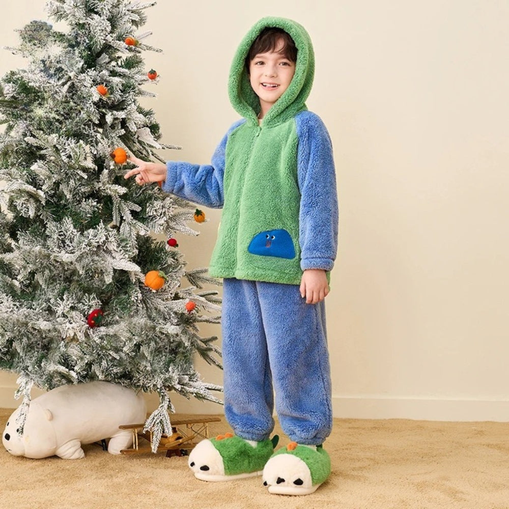 Pyjama Enfant Coton Confortable – Ensemble Chaud Hiver