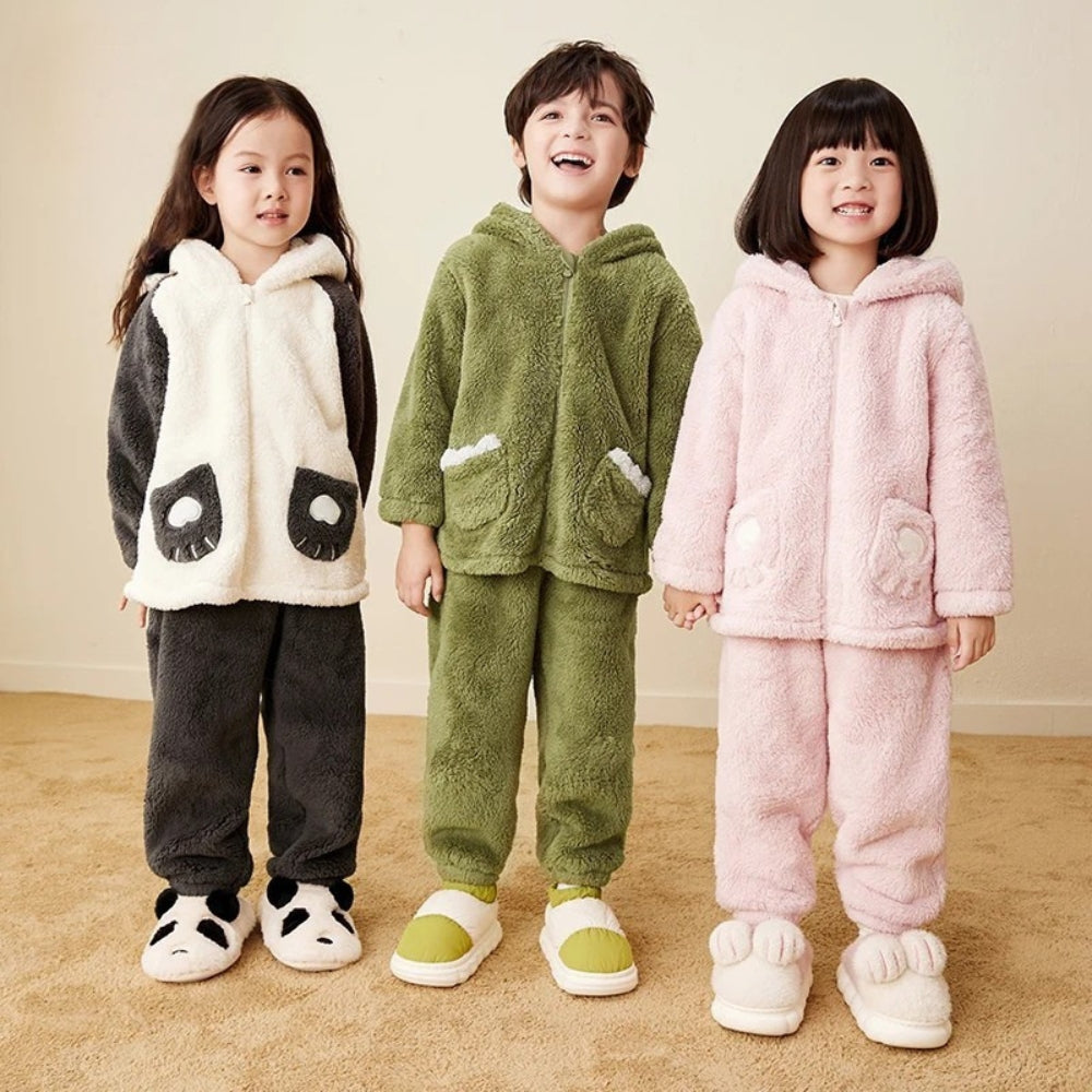 Pyjama Enfant Coton Confortable – Ensemble Chaud Hiver