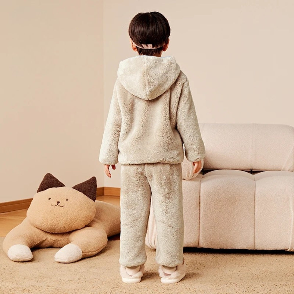 Pyjama Enfant Hiver à Capuche – Patchwork Confortable