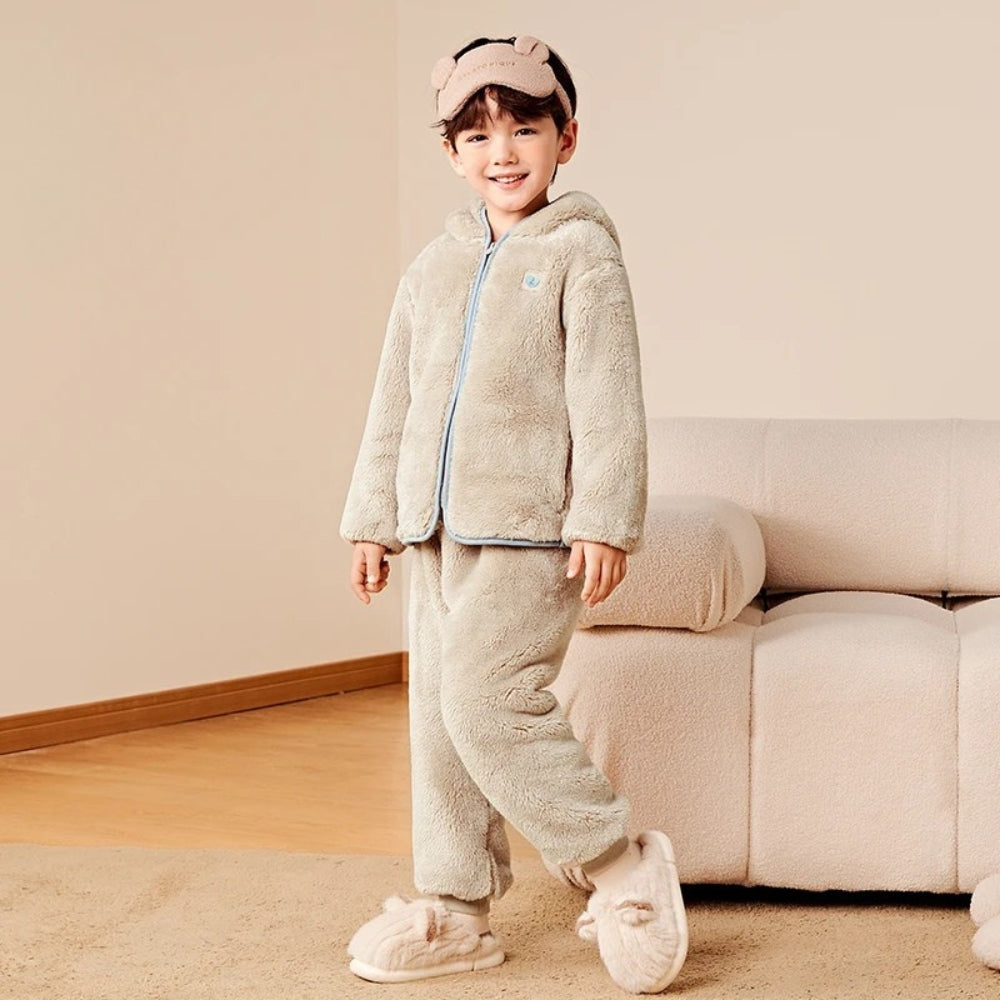 Pyjama Enfant Hiver à Capuche – Patchwork Confortable