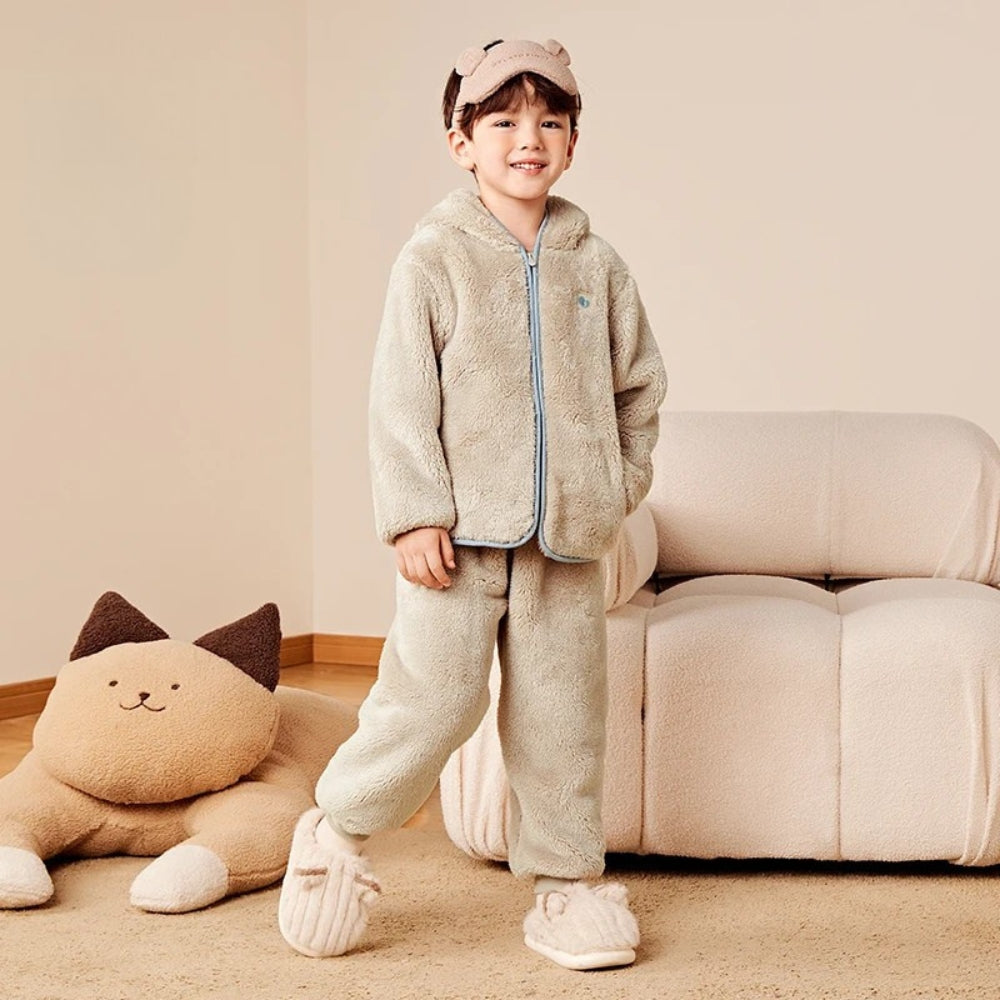 Pyjama Enfant Hiver à Capuche – Patchwork Confortable