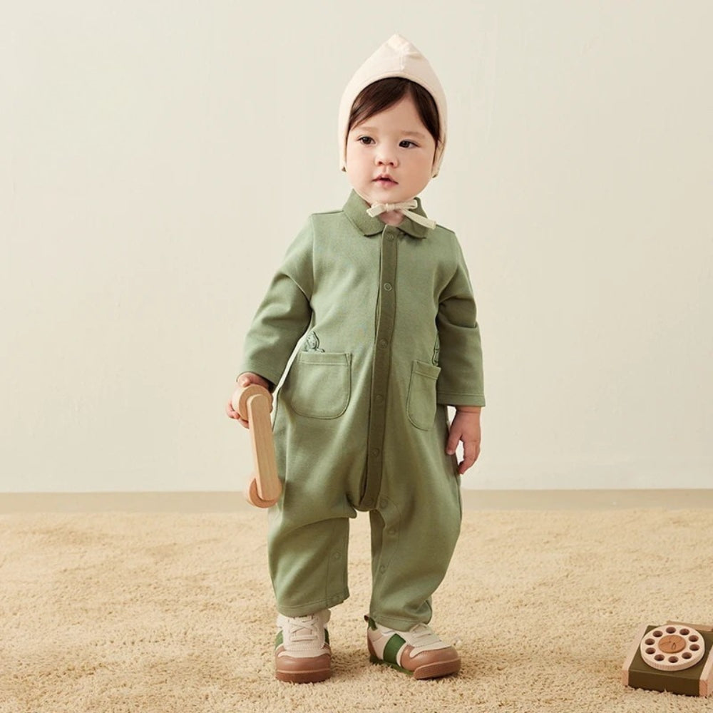 Pyjama Bébé Coton – Combinaison à Boutons Unie