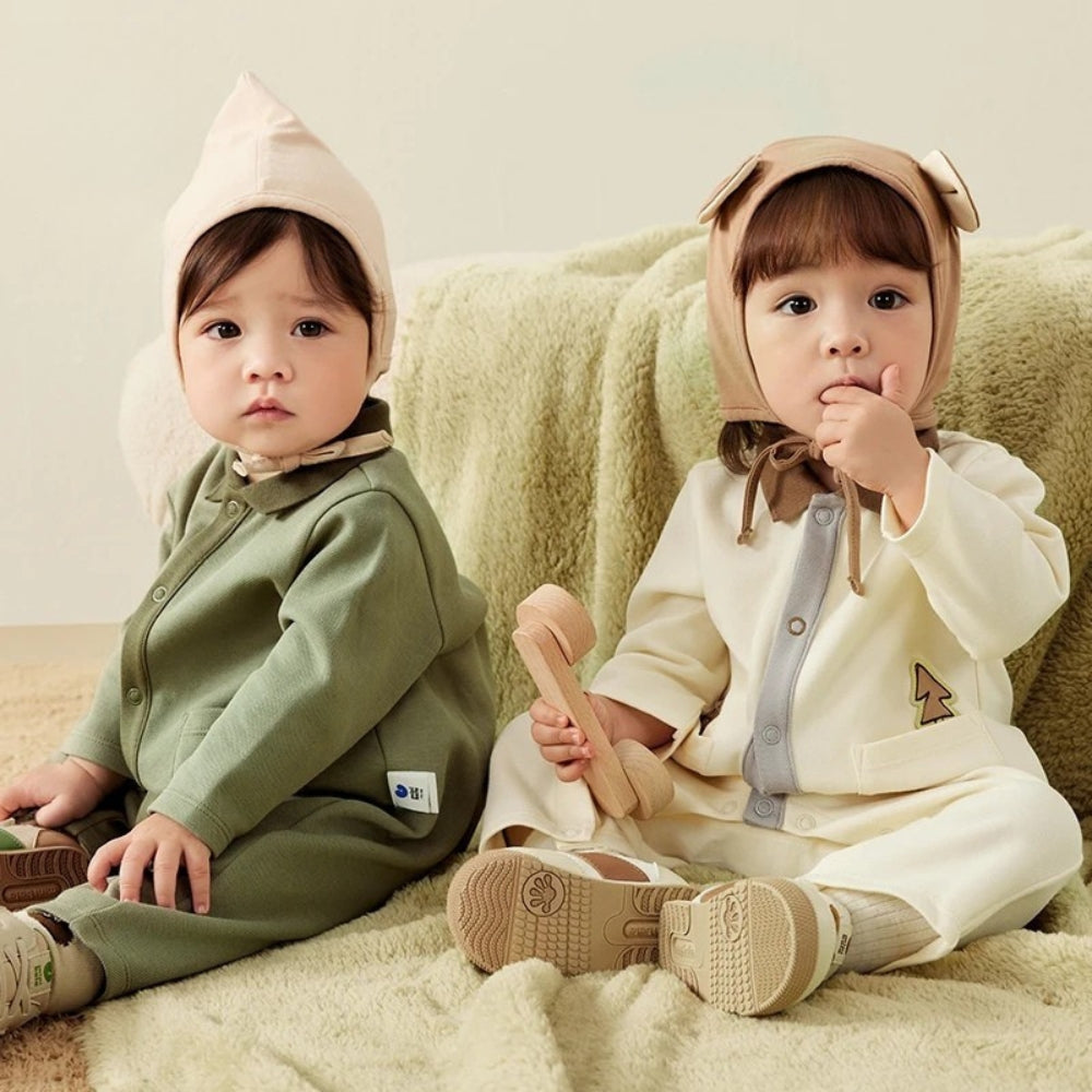 Pyjama Bébé Coton – Combinaison à Boutons Unie