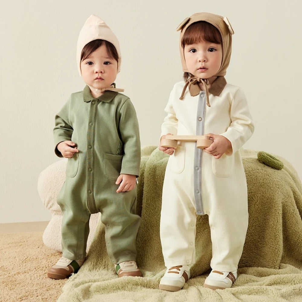 Pyjama Bébé Coton – Combinaison à Boutons Unie