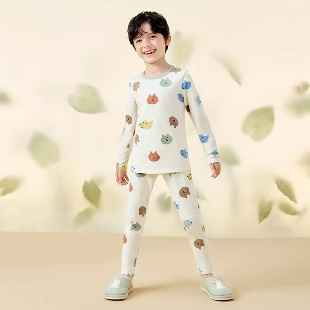 Pyjama Enfant Unisexe – Ensemble Coton Extensible Motif Cartoon