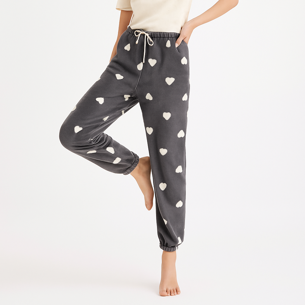 Pantalon Pyjama Femme Polaire Chaud – Taille Élastique & Poches