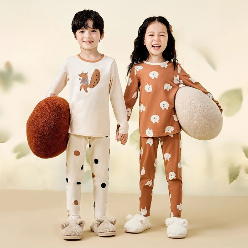 Pyjama Enfant Unisexe – Ensemble Coton Extensible Motif Cartoon