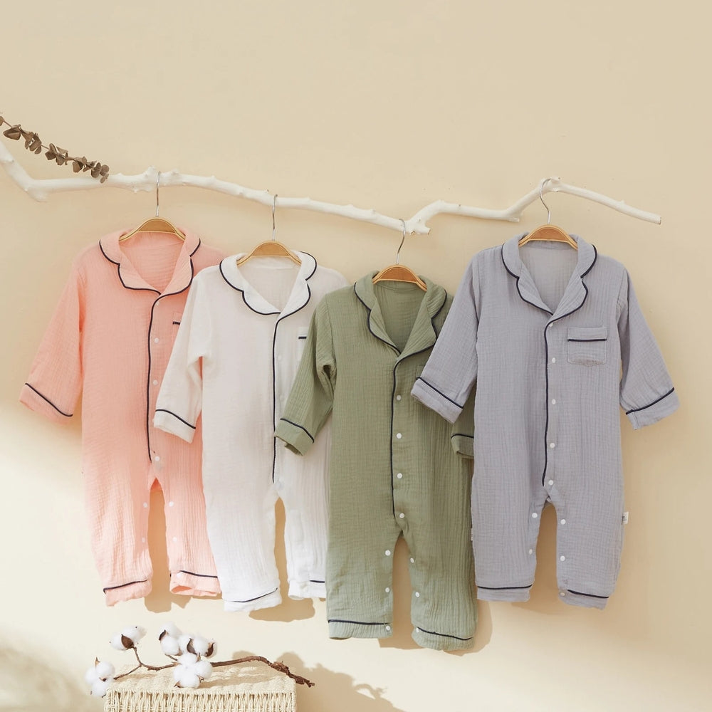 Pyjama Bébé Coton Mousseline – Grenouillère Longue Douce Toutes Saisons