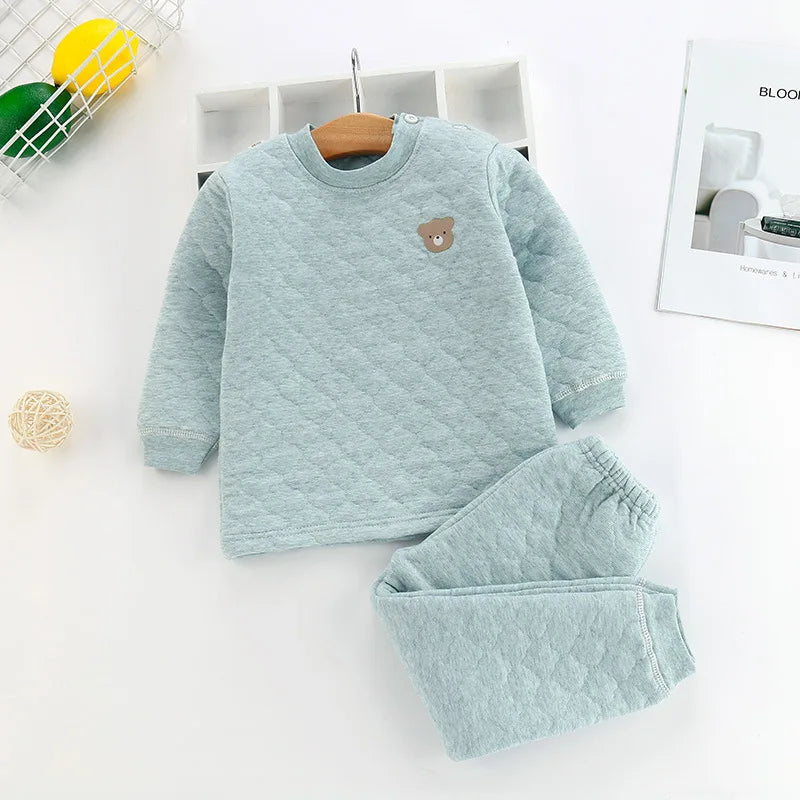 Pyjama Enfant Matelassé – Ensemble Coton Chaud