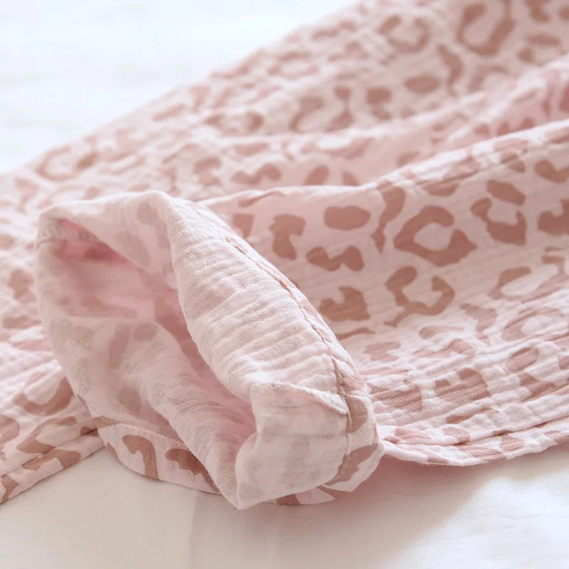 Pyjama Femme Coton Léopard – Pantalon Long à Cordon, Coupe Ample