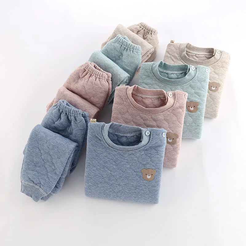 Pyjama Enfant Matelassé – Ensemble Coton Chaud