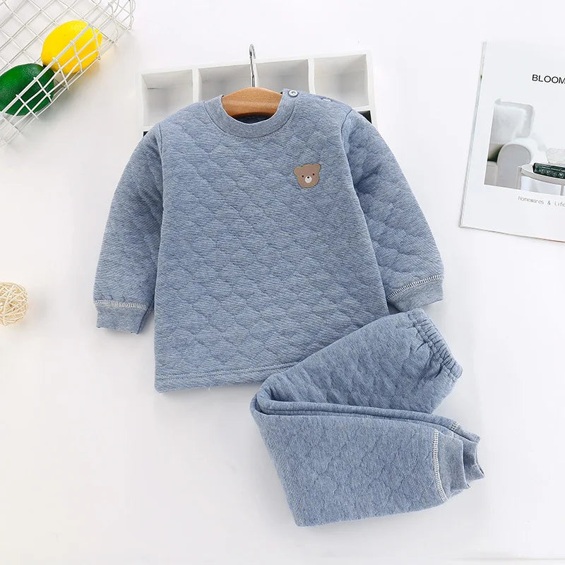 Pyjama Enfant Matelassé – Ensemble Coton Chaud