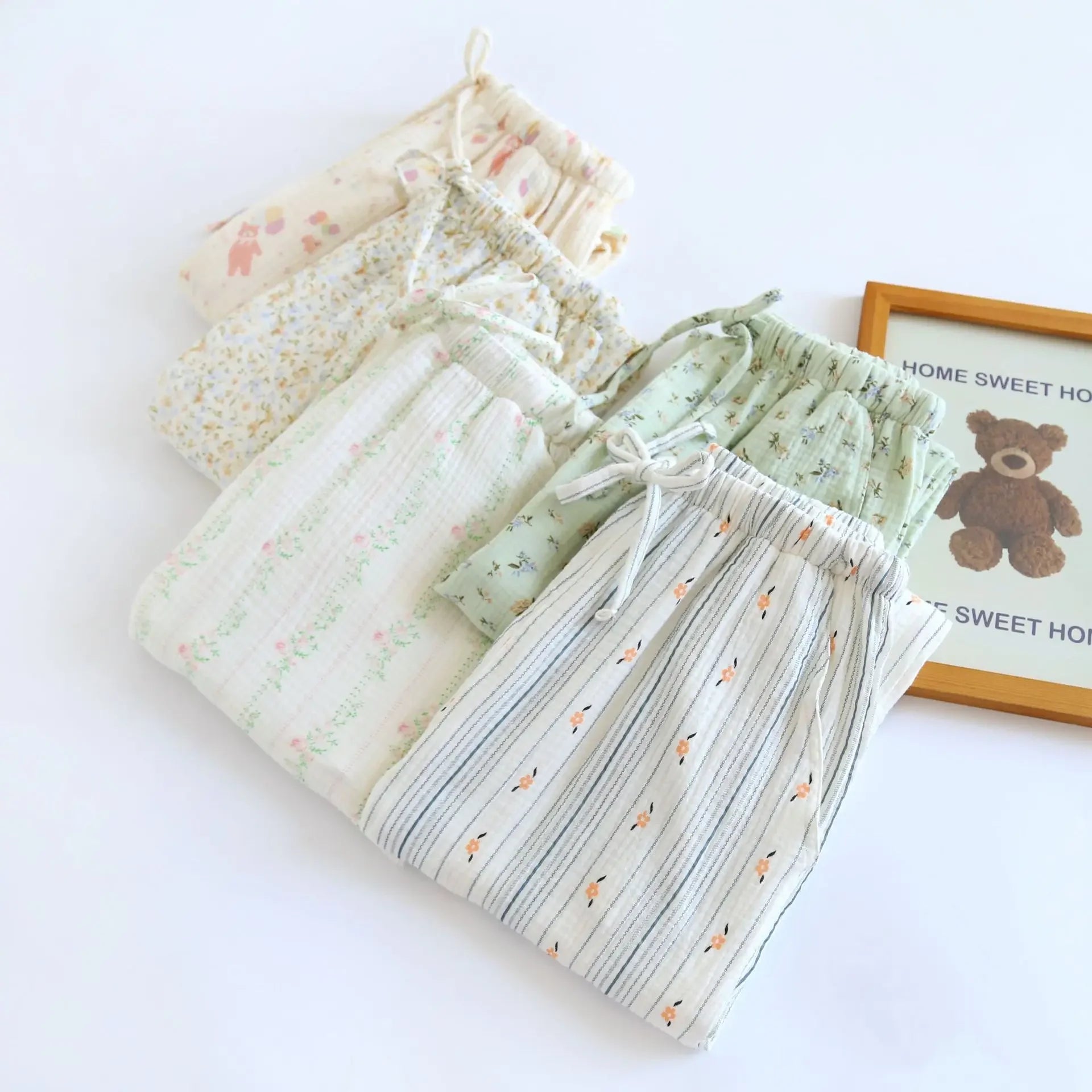 Pantalon Pyjama Femme Floral Coton  – Taille Élastique Confort