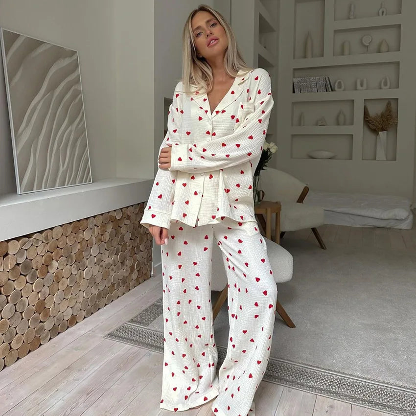 Pyjama Coton Imprimé Femme