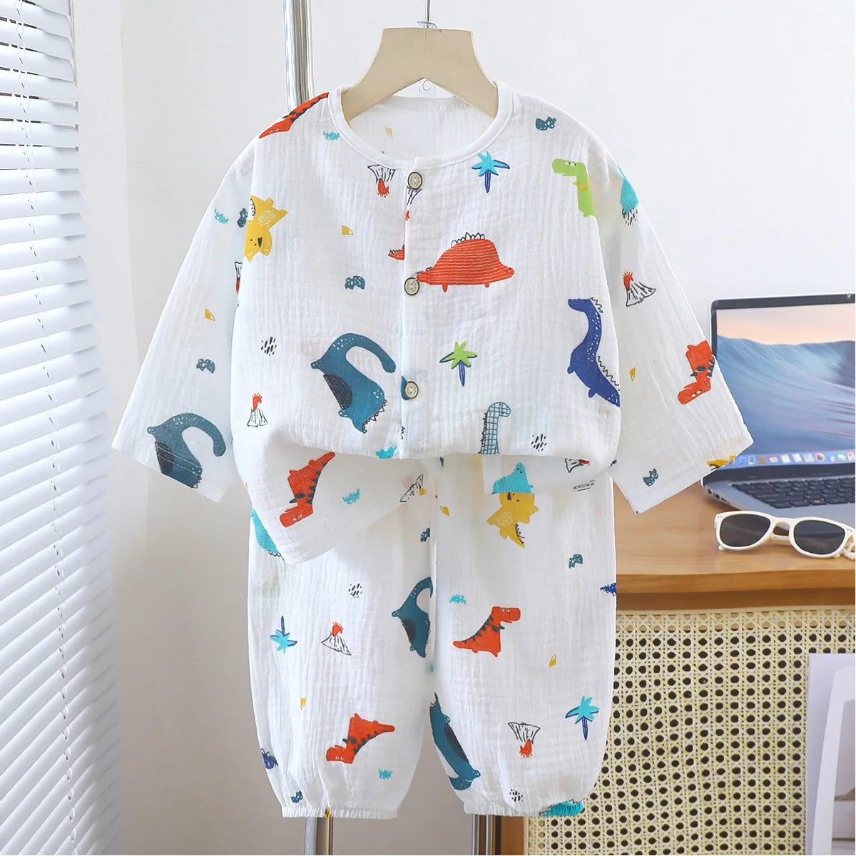 Pyjama Enfant Coton Confortable – Haut & Pantalon Motif Cartoon