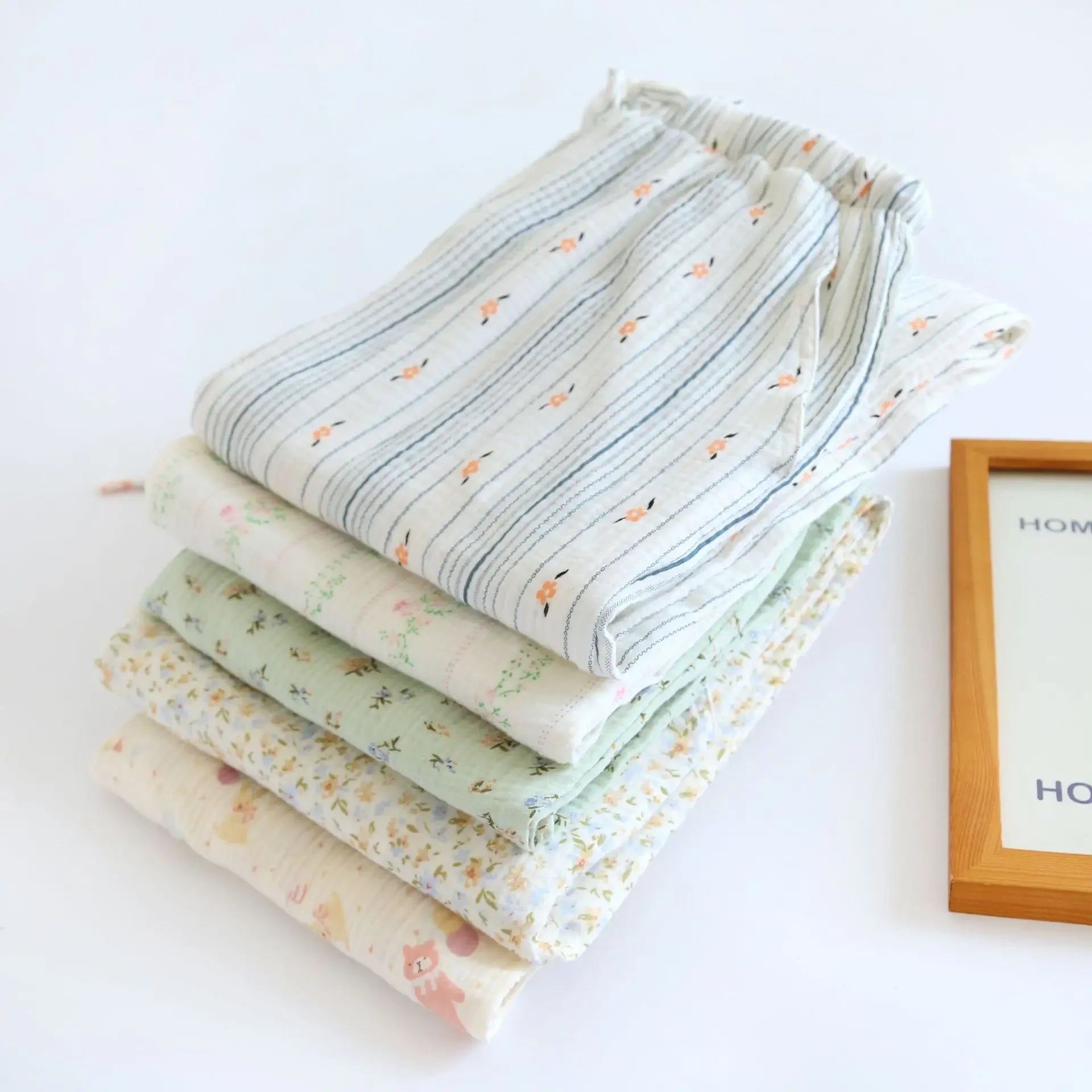 Pantalon Pyjama Femme Floral Coton  – Taille Élastique Confort