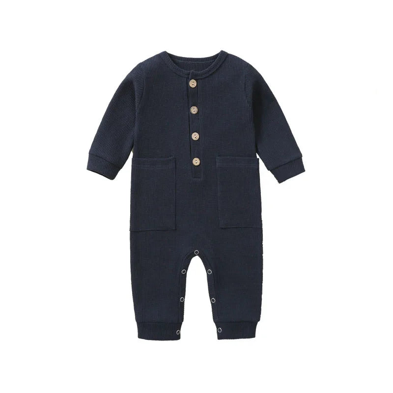 Pyjama Bébé Coton Unisexe – Combinaison Longue Manches Boutonnées