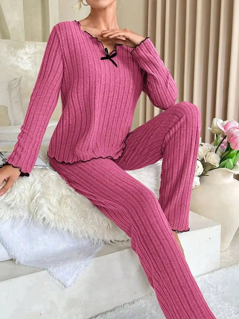 Pyjama Femme Automne – Ensemble Casual à manches longues