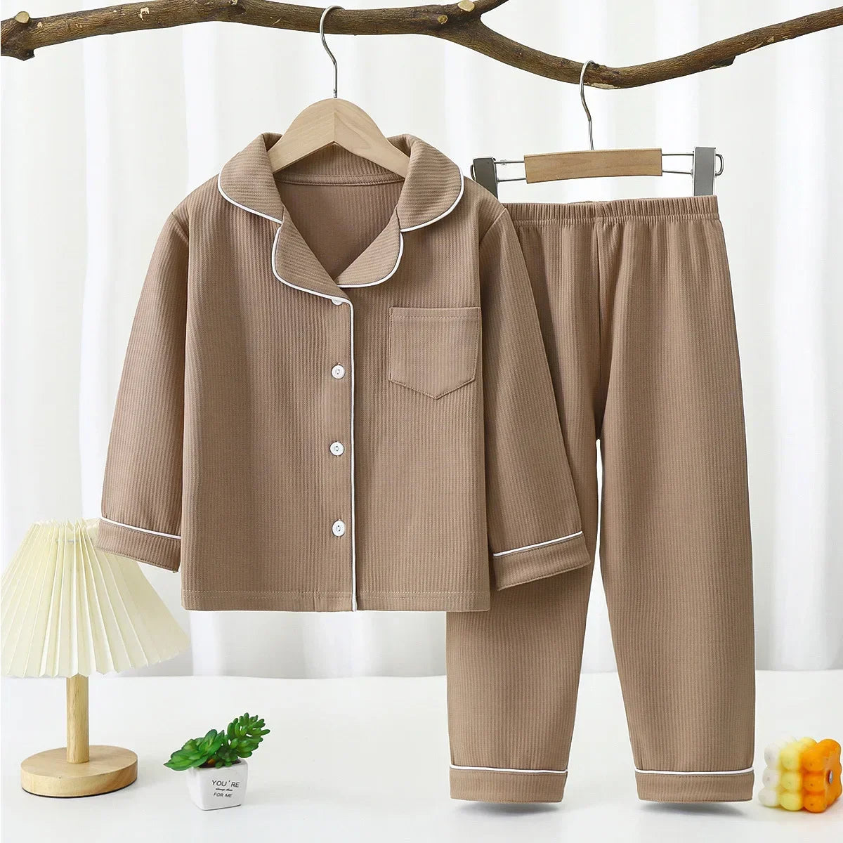 Pyjama Enfant Coton Extensible – Ensemble 2 Pièces Unisexe Toutes Saisons