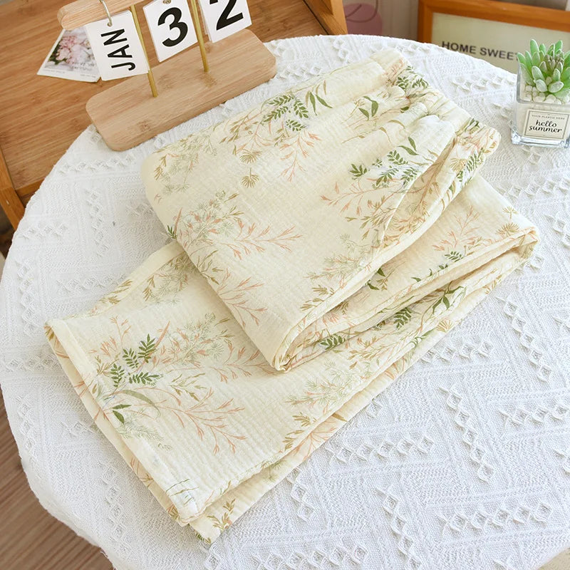 Pantalon Pyjama Femme Floral Coton  – Taille Élastique Confort