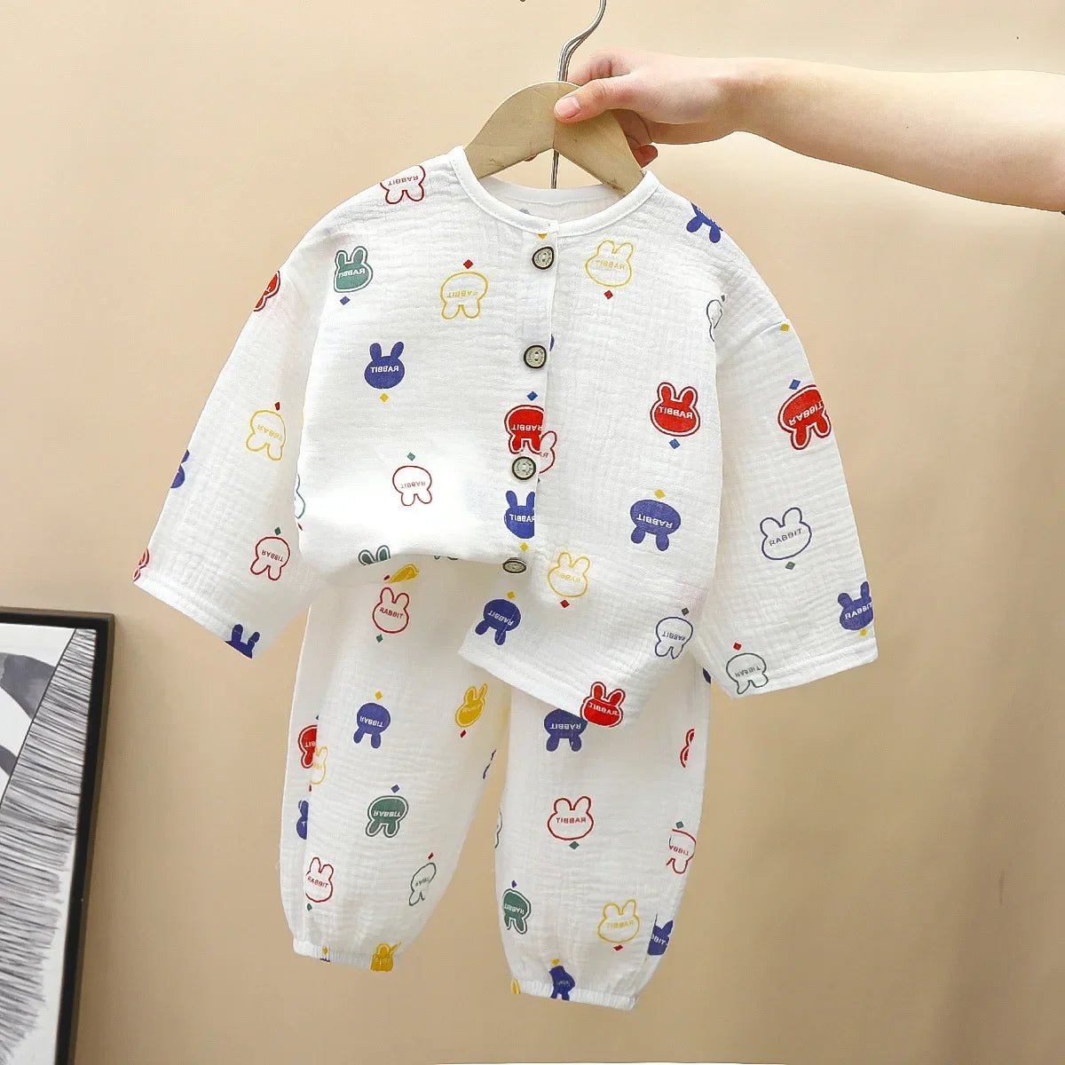 Pyjama Enfant Coton Confortable – Haut & Pantalon Motif Cartoon