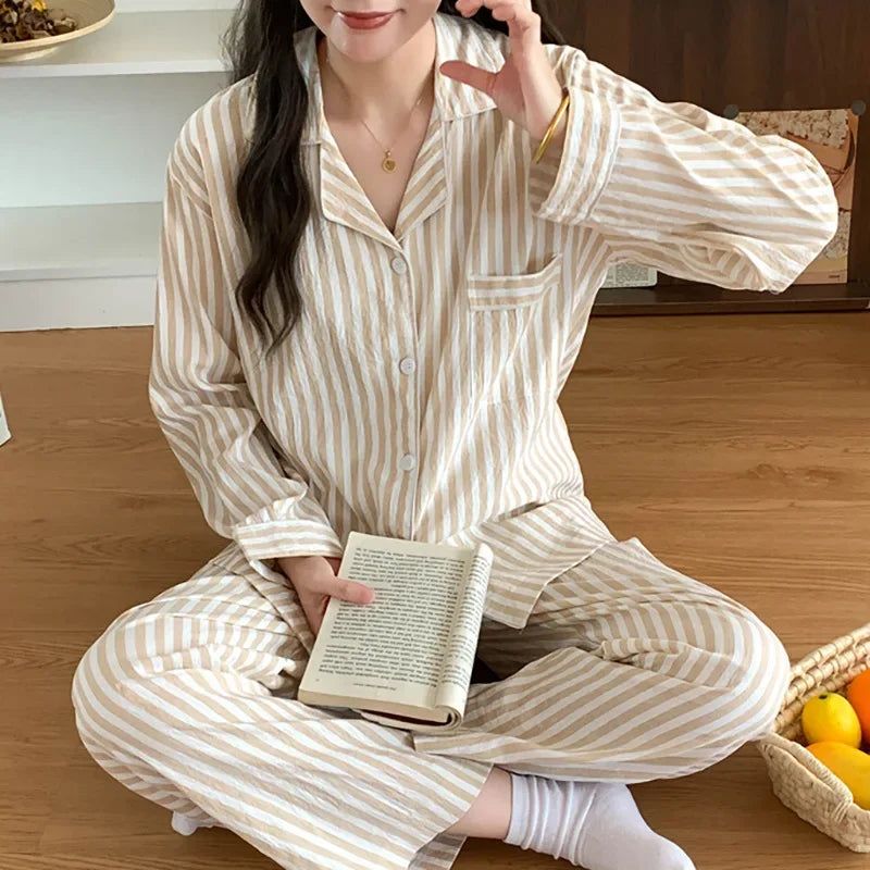 Ensemble Pyjama Femme Cloud Cotton – Haut Manches Longues Léger & Coupe Ample