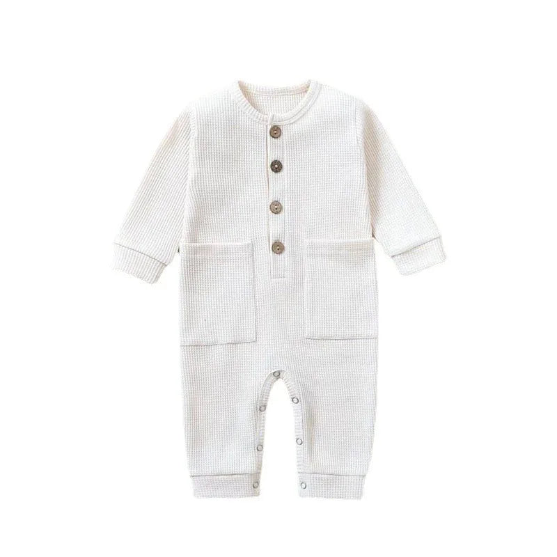 Pyjama Bébé Coton Unisexe – Combinaison Longue Manches Boutonnées