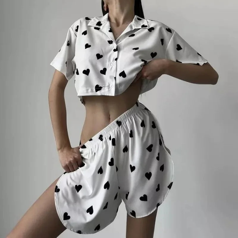 Pyjama Femme Satin – Ensemble Chemise & Short