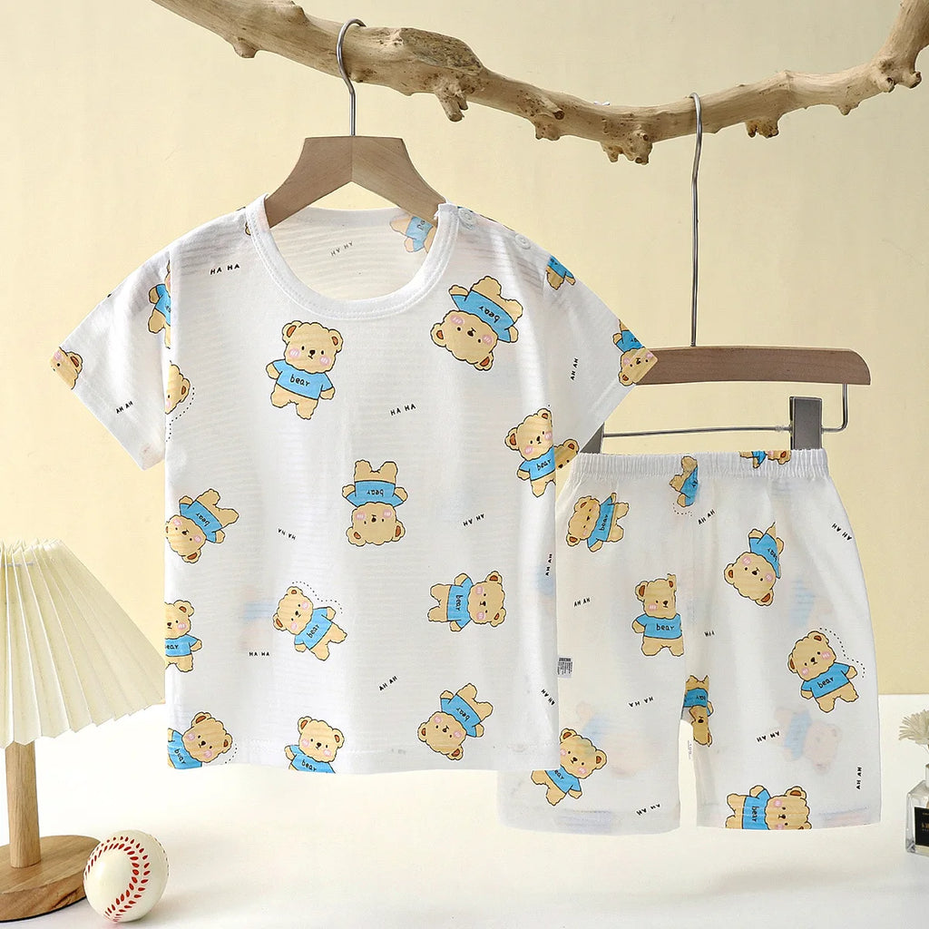 Pyjama Enfant Coton Cartoon – Ensemble 2 Pièces Léger