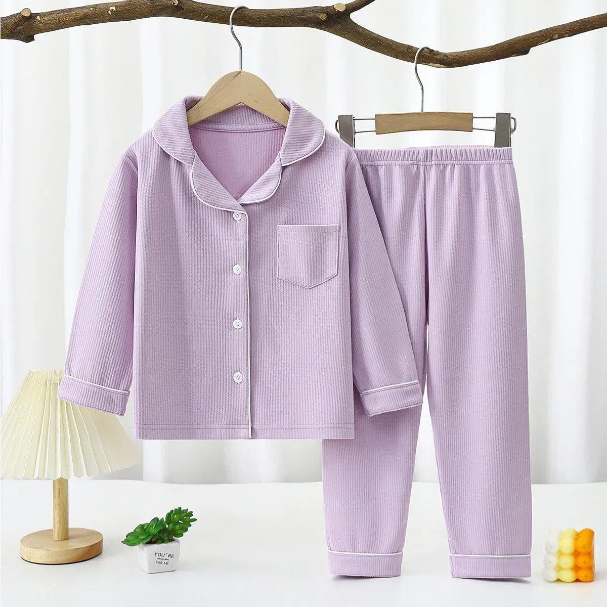 Pyjama Enfant Coton Extensible – Ensemble 2 Pièces Unisexe Toutes Saisons