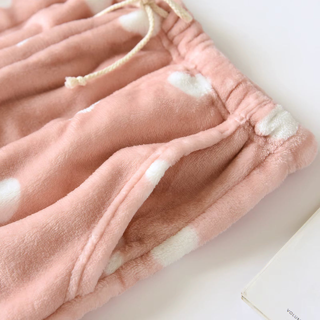 Pantalon Pyjama Femme Polaire Chaud – Taille Élastique & Poches