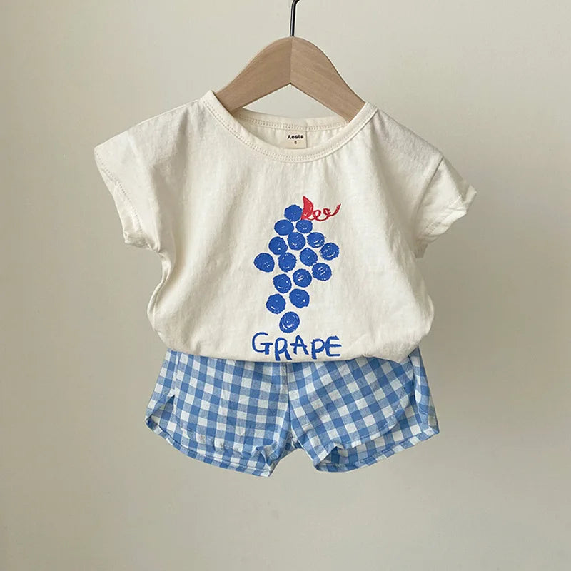 Pyjama Enfant Coton Respirant – Ensemble Fruits 2 Pièces Toutes Saisons