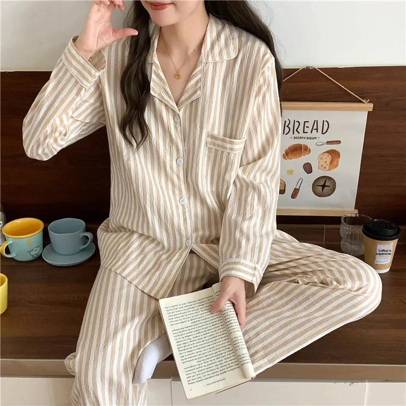 Ensemble Pyjama Femme Cloud Cotton – Haut Manches Longues Léger & Coupe Ample