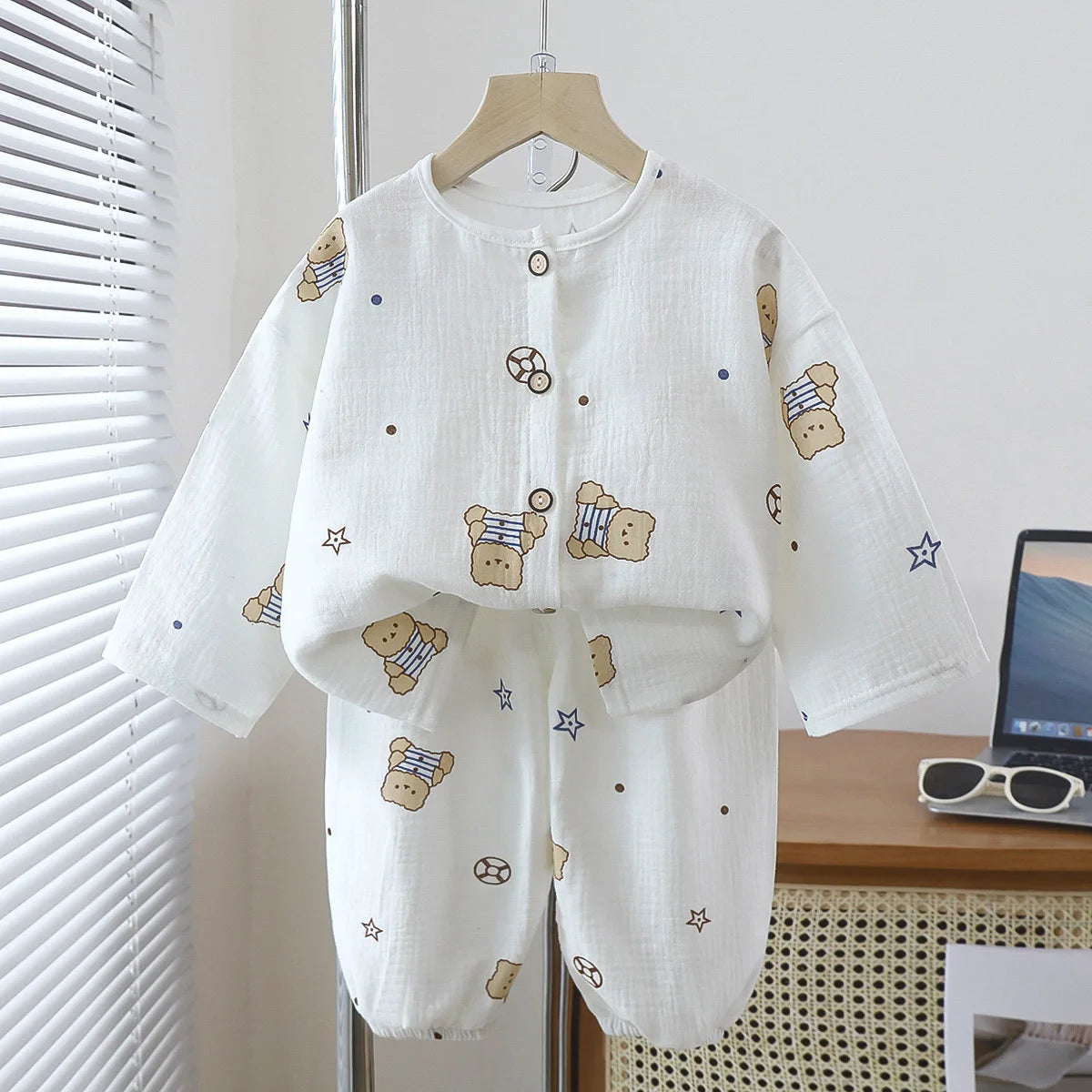 Pyjama Enfant Coton Confortable – Haut & Pantalon Motif Cartoon