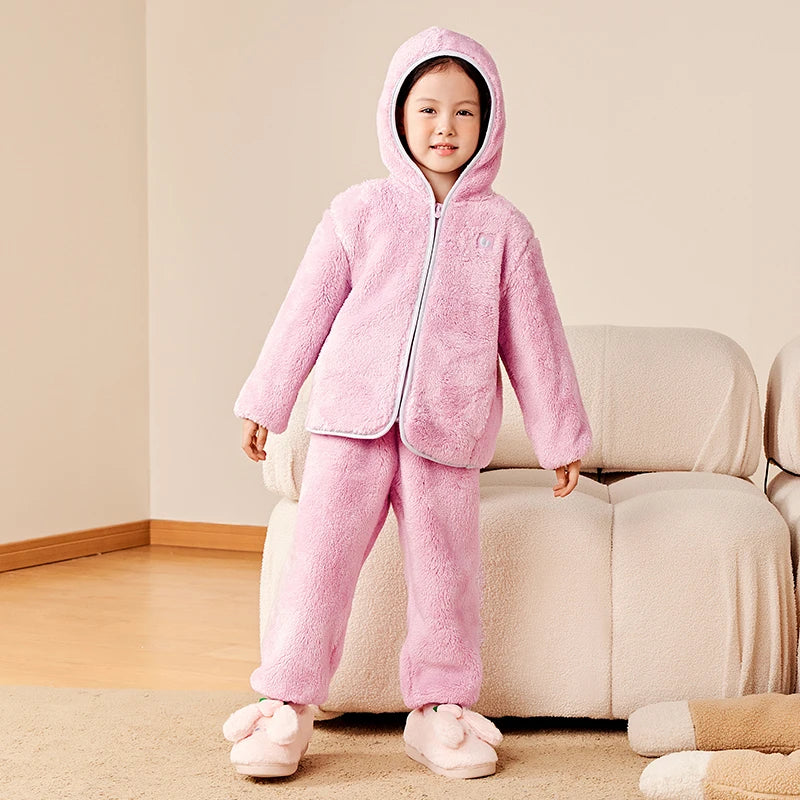 Pyjama Enfant Hiver à Capuche – Patchwork Confortable