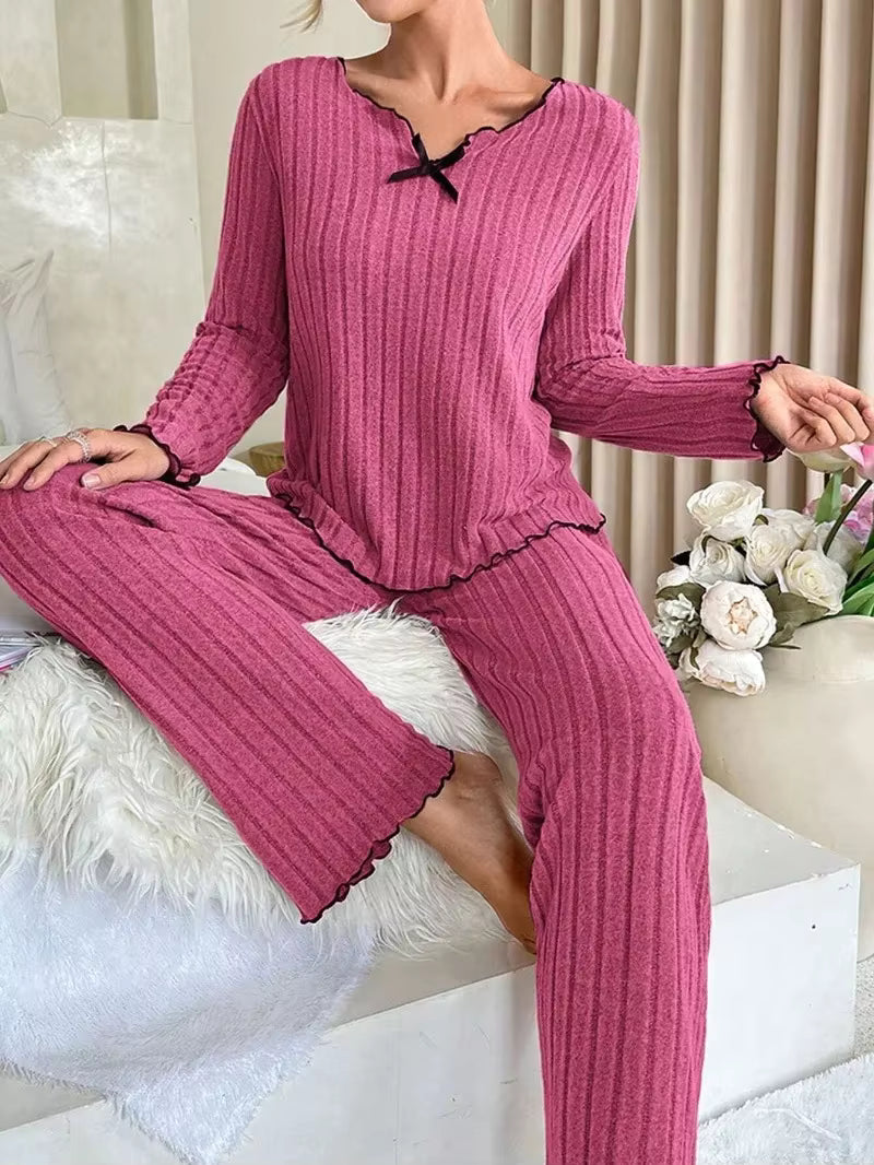 Pyjama Femme Automne – Ensemble Casual à manches longues