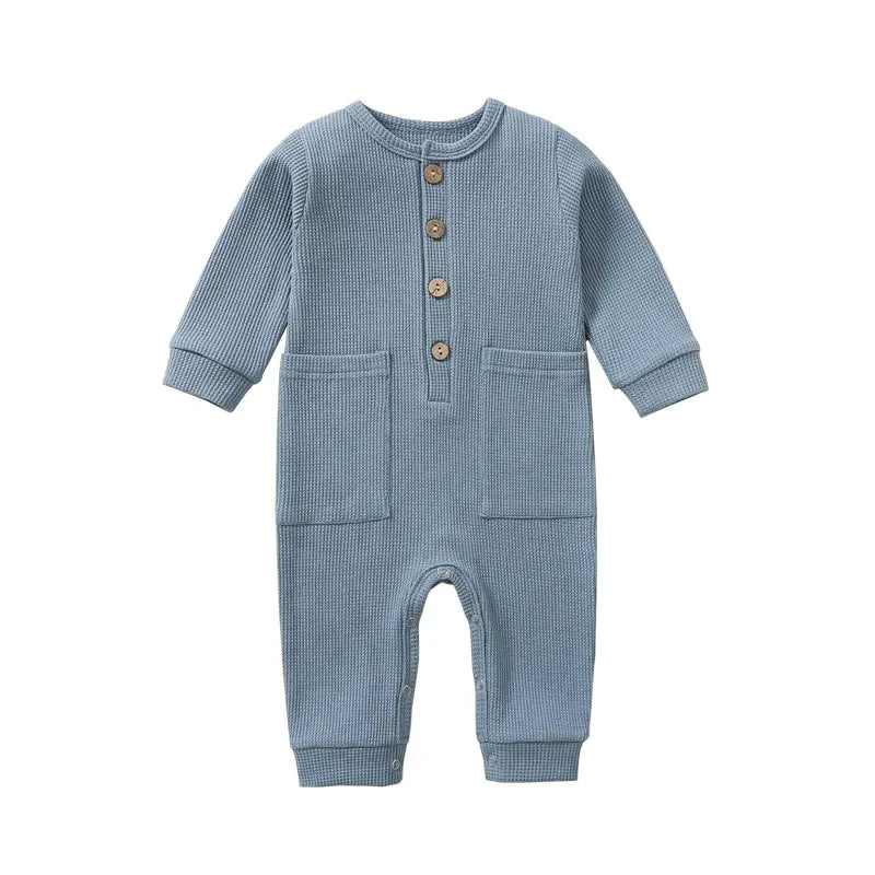 Pyjama Bébé Coton Unisexe – Combinaison Longue Manches Boutonnées