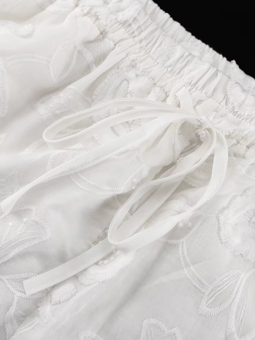 Pyjama Femme en Coton – Ensemble Chemise Boutonnée & Short Fluide