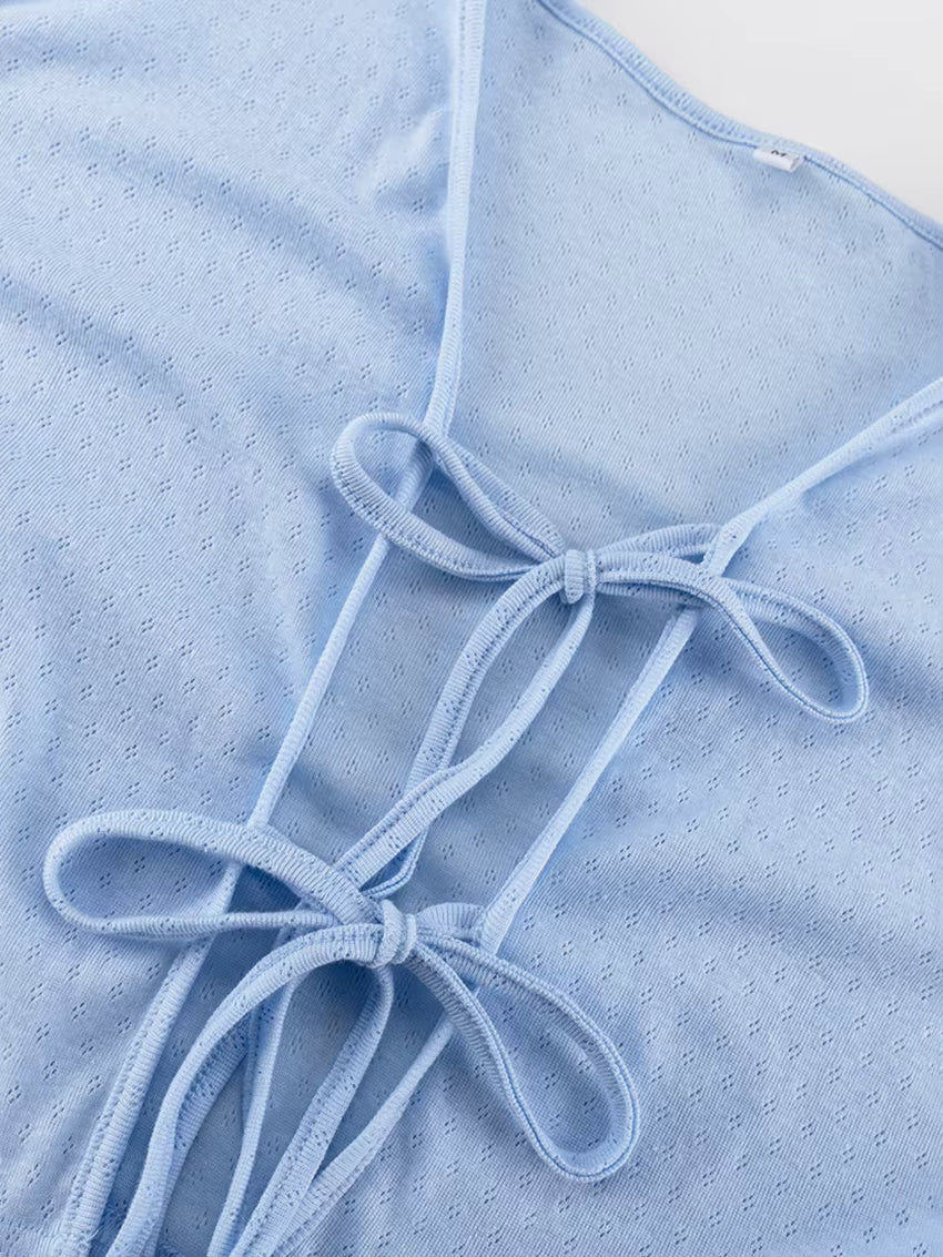 Ensemble Pyjama Femme Coton – Haut Col V & Pantalon Fluide