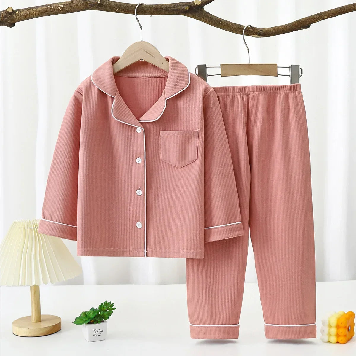 Pyjama Enfant Coton Extensible – Ensemble 2 Pièces Unisexe Toutes Saisons