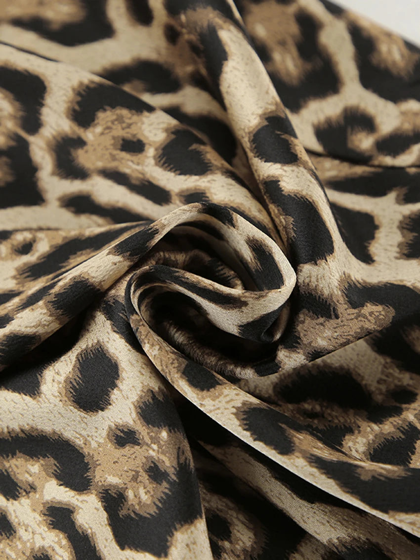 Pyjama Femme Léopard – Ensemble 2 Pièces Top Épaules Dénudées & Short