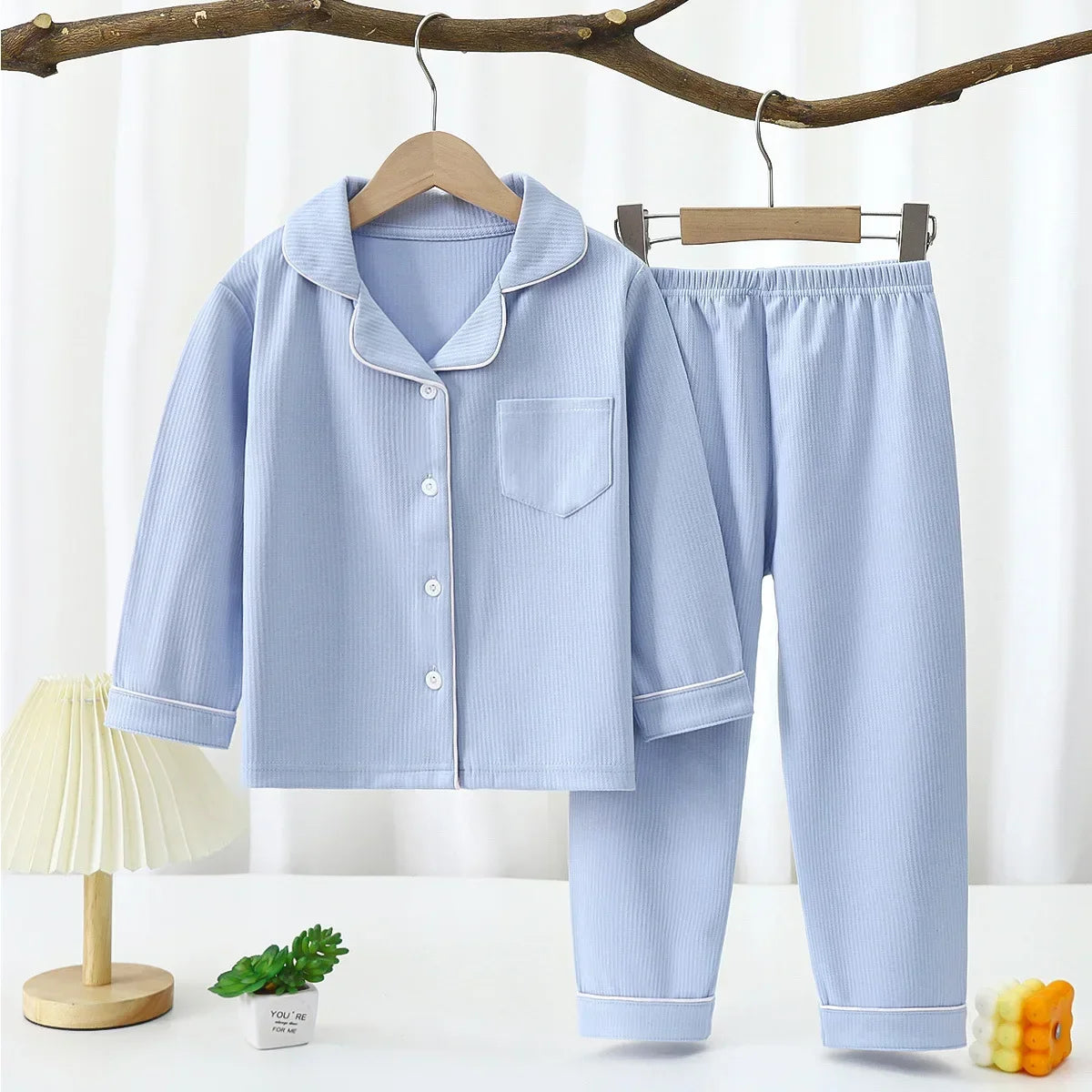 Pyjama Enfant Coton Extensible – Ensemble 2 Pièces Unisexe Toutes Saisons