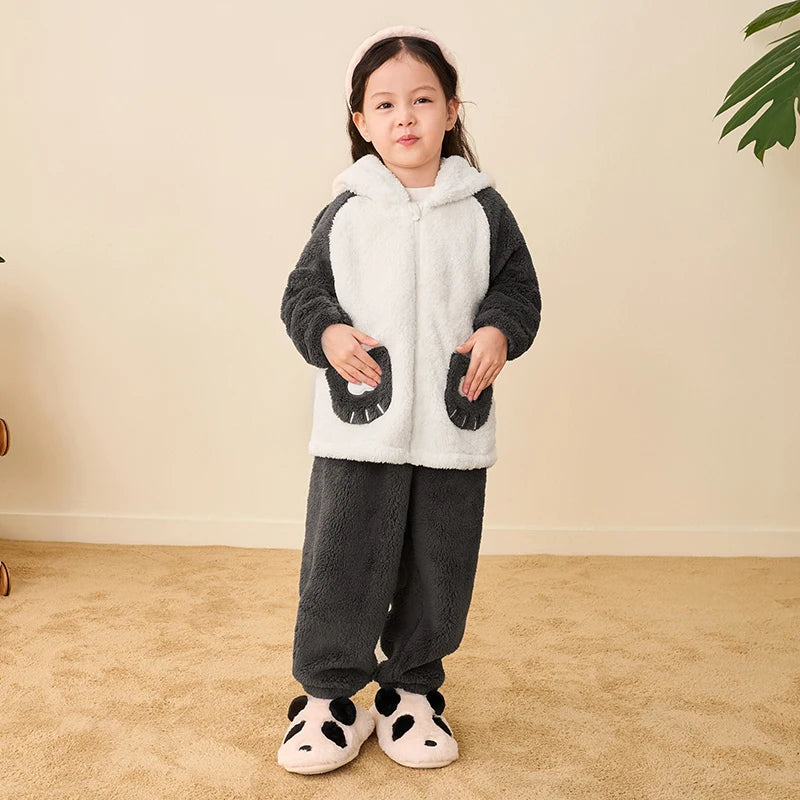 Pyjama Enfant Coton Confortable – Ensemble Chaud Hiver