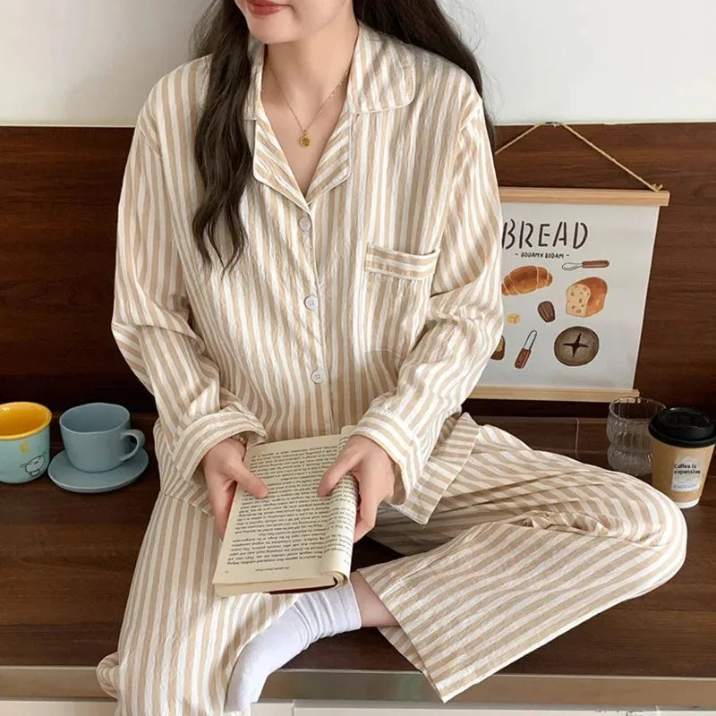 Ensemble Pyjama Femme Cloud Cotton – Haut Manches Longues Léger & Coupe Ample