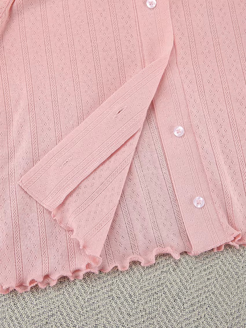 Ensemble Pyjama Femme 3 Pièces – Cardigan, Débardeur & Short en Maille Élastique Summer